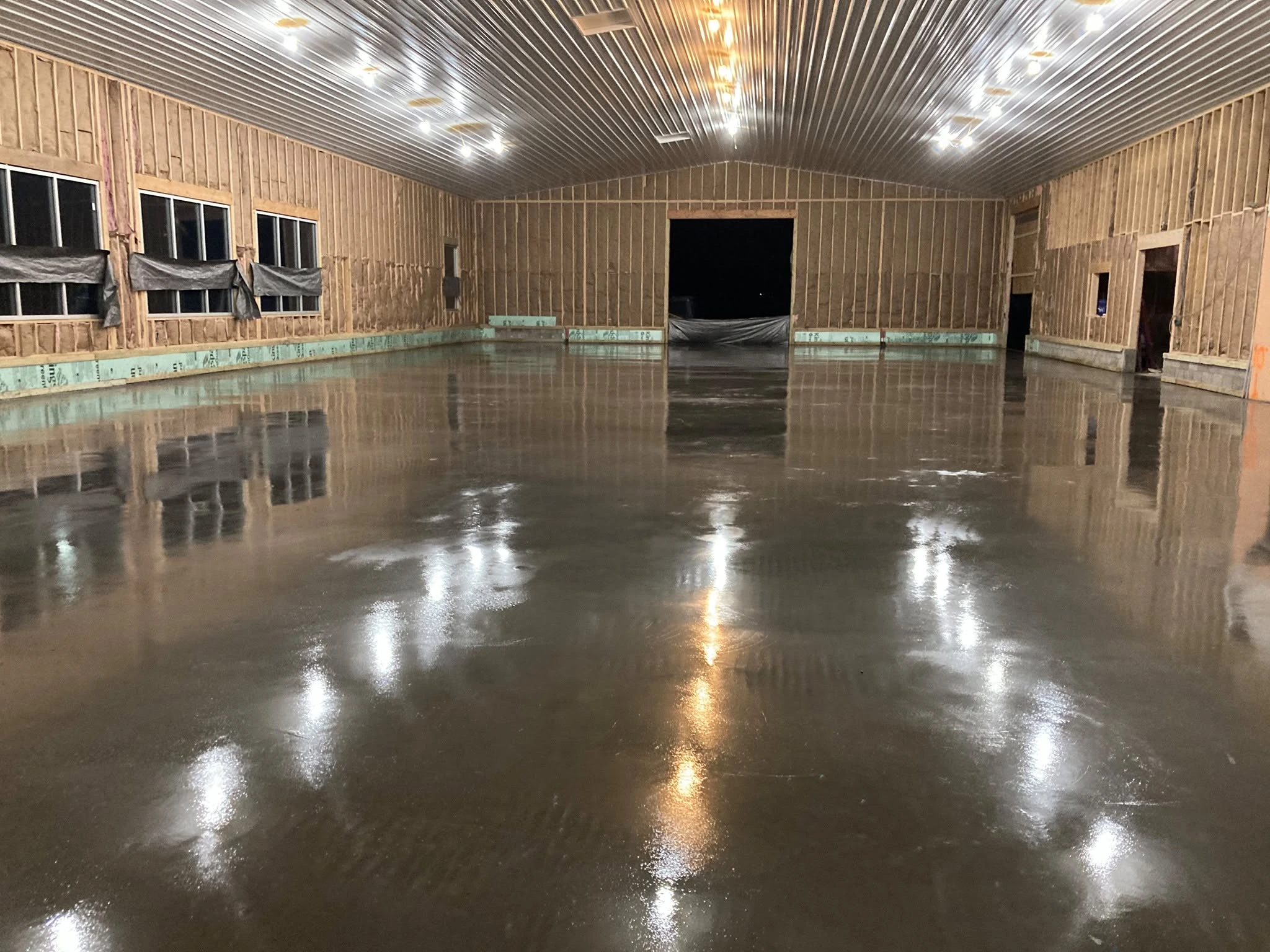 Finished interior concrete floor